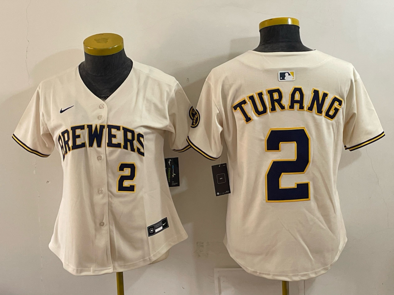 Youth 2026 Milwaukee Brewers #2 Turang cream Game Nike MLB Jersey 100402->youth mlb jersey->Youth Jersey